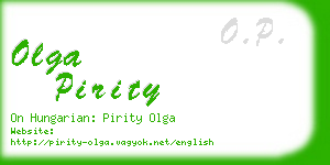 olga pirity business card